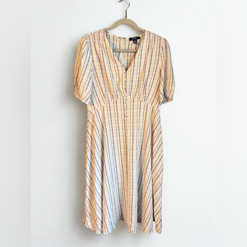 Striped V-Neck Chaps Flowy Dress